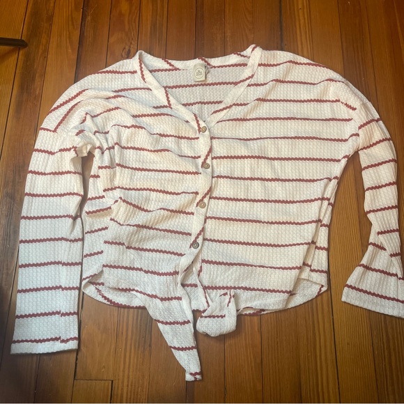 Paper crane stripped button up medium - Picture 1 of 2